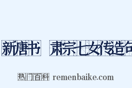 新唐书·肃宗七女传造句是什么意思的图片